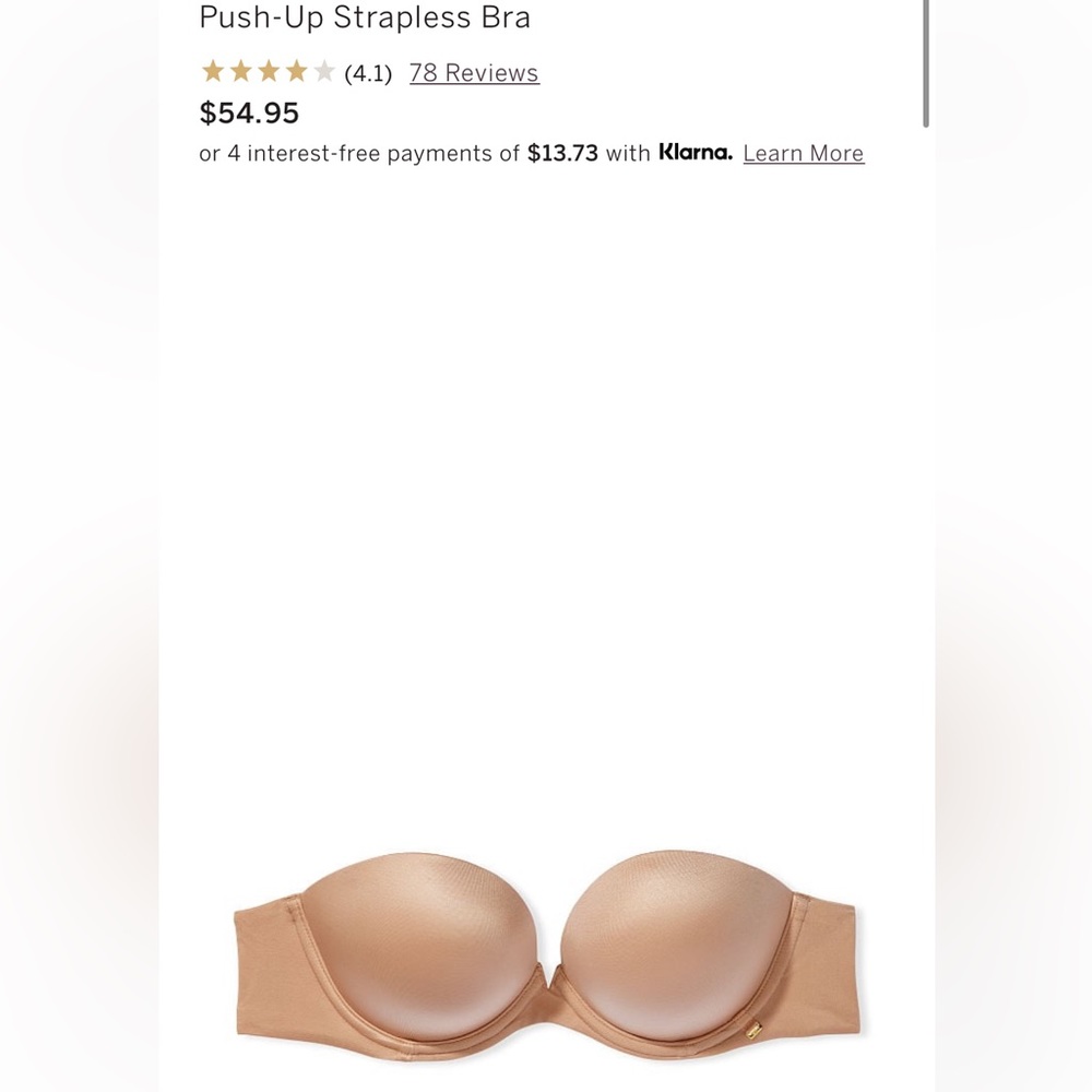 Victoria’s Secret very sexy strapless bra in nude